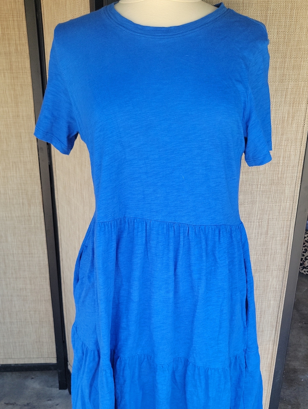 GAP Royal Blue Short-Sleeve Peplum Tiered Dress